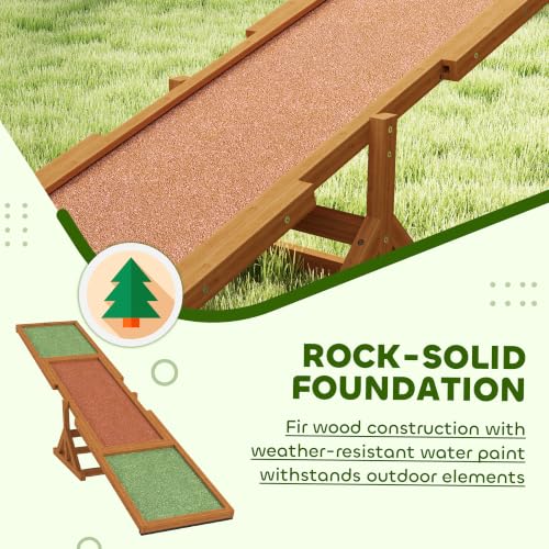 Wooden Dog Agility Seesaw for Training and Exercise (82.7" x 15.7" x 13.8" / Orange)
