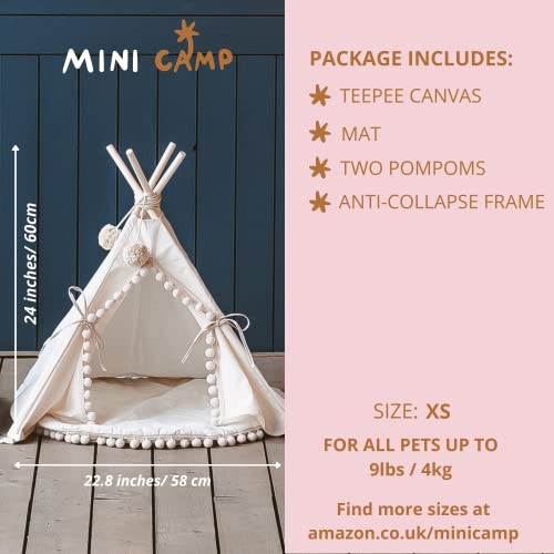 Pet Teepee Tent with Padded Mat (Extra Small)