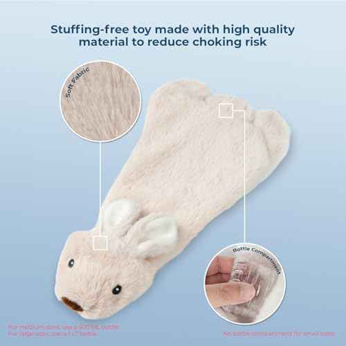 2-in-1 Stuffless Squeaky Dog Toy - Hare, Large (Brown/Hare / Large)