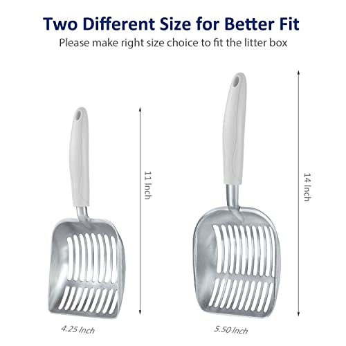 Cat Litter Scoop (Small / FLAT Aluminum \ #05 Grey Handle)
