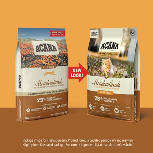 Grain Free Dry Cat Food Meadowlands Recipe 4lb Bag (4 Pound (Pack of 1))