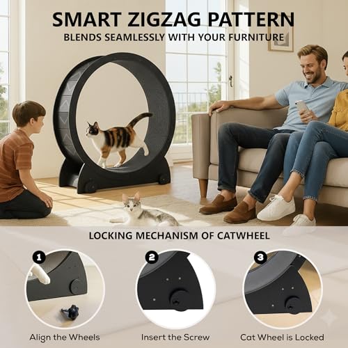 Portable Cat Running Wheel for Indoor Cats 44" Large XL 12" Wide