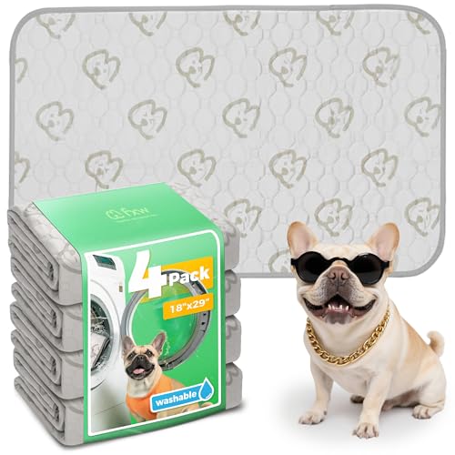 Washable Pee Pads for Dogs (Khaki / 18" x 29" (4 Packs))