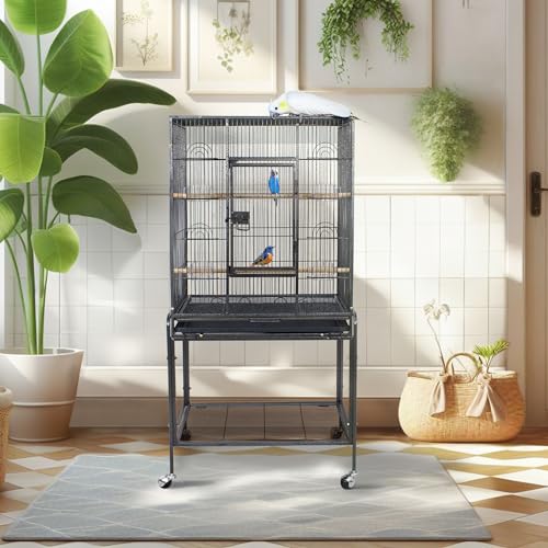 53 Inch Parakeet Bird Cage (Black + Silver)