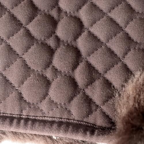Brown Dressage Saddle Pad Sheepskin Lambskin Wool Fleece Horse Pad (Brown)
