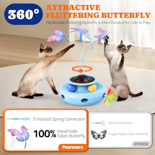 Cat Toys Automatic Interactive Kitten Toys for Indoor Cats (Blue)