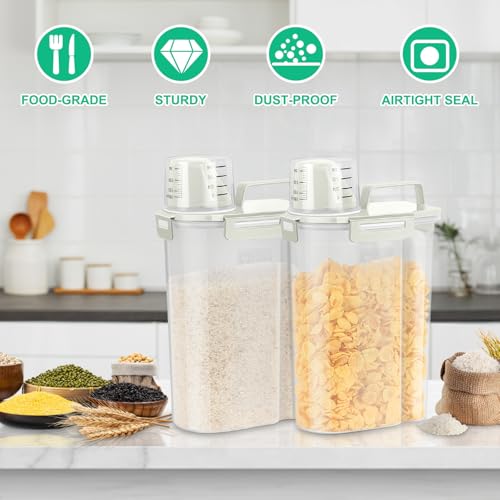 Rice Storage Container 3 to 5 Lbs (3Qt-Beige)