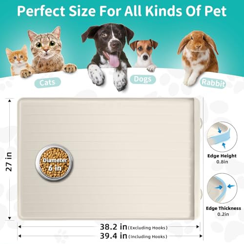 Dog mat for Food and Water (Cream / 39.4''x27'')