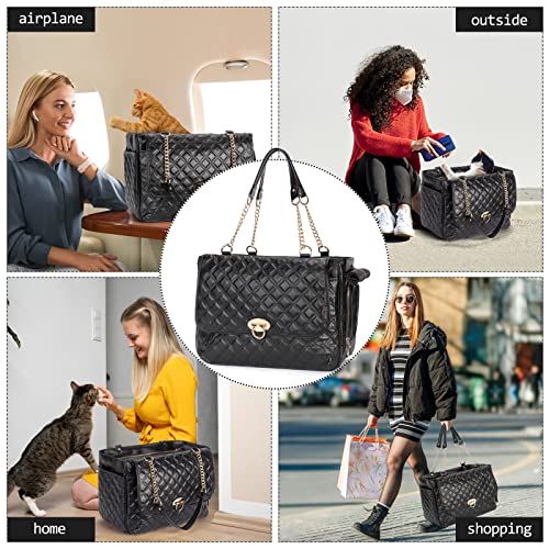 Fashion Pet Carrier Dogs Cat Small Animals Purse Bag (Black 2)