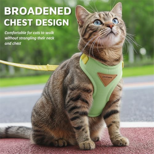 Escape Proof Cat Harness and Leash Set (Green / L)