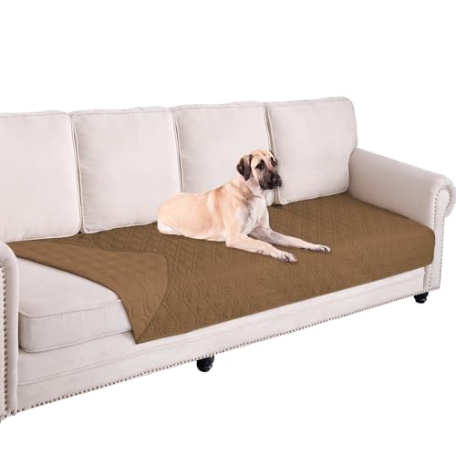 Waterproof Dog Bed Cover Pet Blanket for Furniture Bed Couch Sofa Reversible (40x90 Inch (Pack of 1) / Camel+camel)