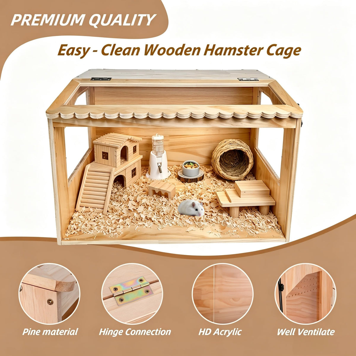 Wooden Hamster Cage