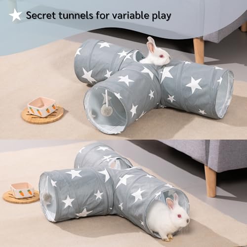 3 Way Collapsible Rabbit Tunnel Toy
