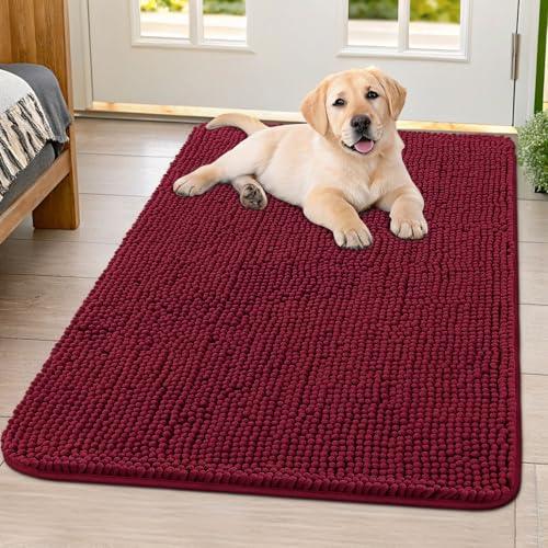 Dog Door Mat for Muddy Paws 40x32 (Burgundy / 40"X32")