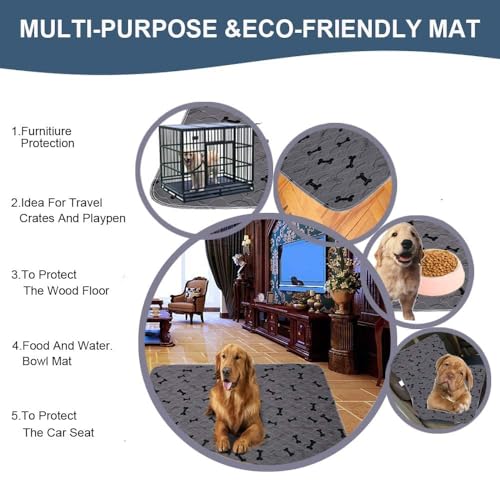 Washable Dog Pee Pads with Free Grooming Gloves (24x48 Inch (Pack of 2))