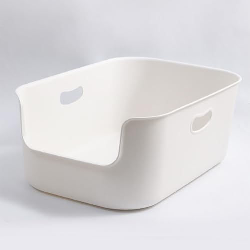 Extra Large Litter Box with High Sides (White / 8.66" High)