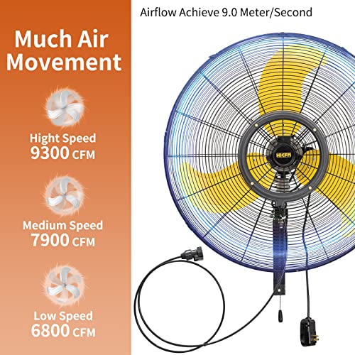 2 Pack 30 inch Misting Outdoor Oscillation Weatherproof Wall Mounted Fan with IP44 Enclosure Motor (30" Outdoor (No Remote))