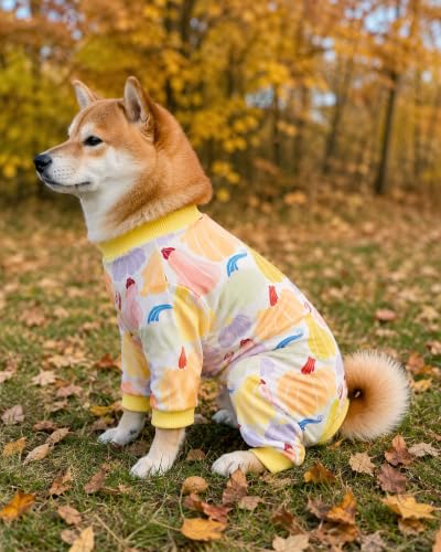 4 Pack Fall Leaf Dog Pajamas for Medium Large Dogs (X-Large)