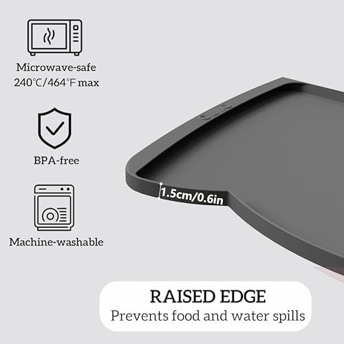 Large Dog Food Mat (24"L x 15"W / Dark Grey)