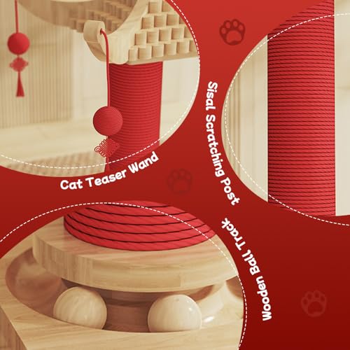 Natural Hemp Double Pagoda Cat Scratcher (22" Twin)