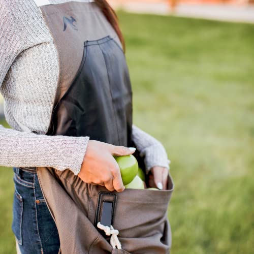 Roo Gardening Apron with Pockets for Women & Men (Roo-full Size / Taupe Grey)