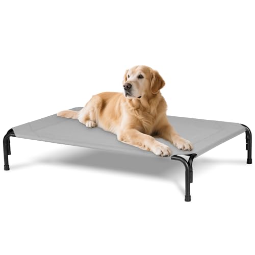 Elevated Dog Bed for Outdoor (Grey / 47"L x 29"W x 8"Th)