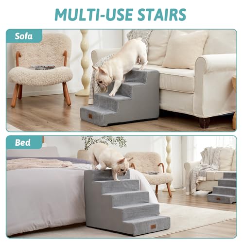 Dog Stairs for Small Dogs (Grey / 19.7x29.5x23.6 inch)