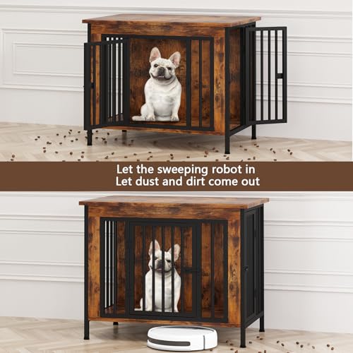 31.5" Dog Crate Furniture for 1 or 2 Dogs (Brown / 31.5"L x 23.6"W x 27.9"H)