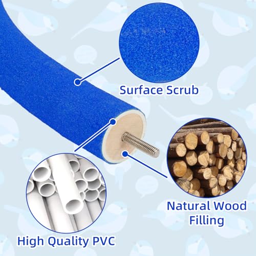 90 Degree Parrot Perch for Cage Corner (Small / Blue-corner-90)