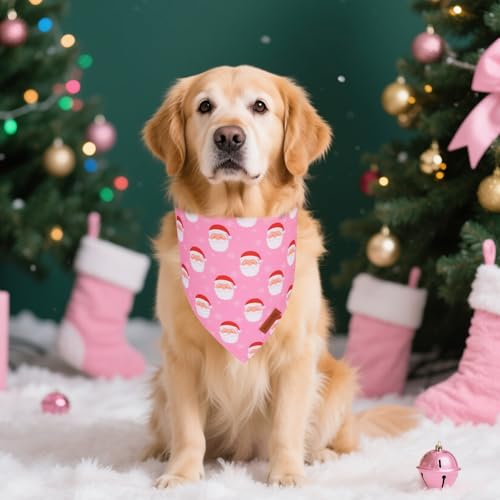 Pink Christmas Dog Bandana (X-Large / Christmas-2)