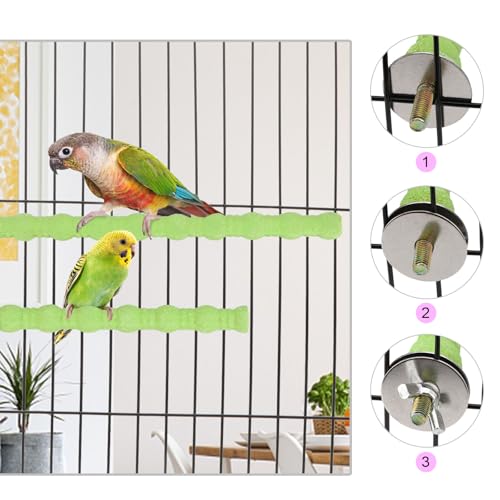 Wood Perch Stand Bird Cage Paw Beak Grinding Stick (Green)