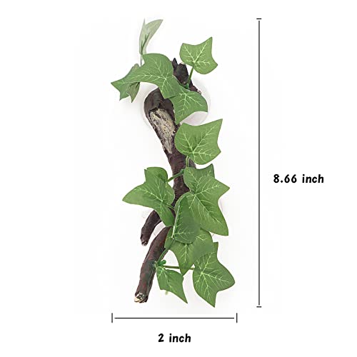 Reptile Corner Branch Terrarium Plant Decoration with Suction Cup for Amphibian Lizard Snake Climbing (Climbing Branch)