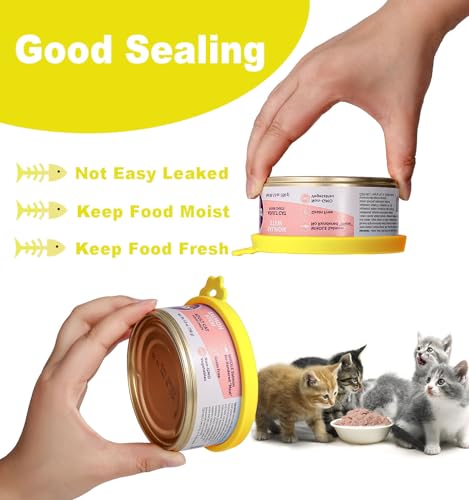 Cat Food Can Covers Lids for 5.5 oz Cans (Yellow)