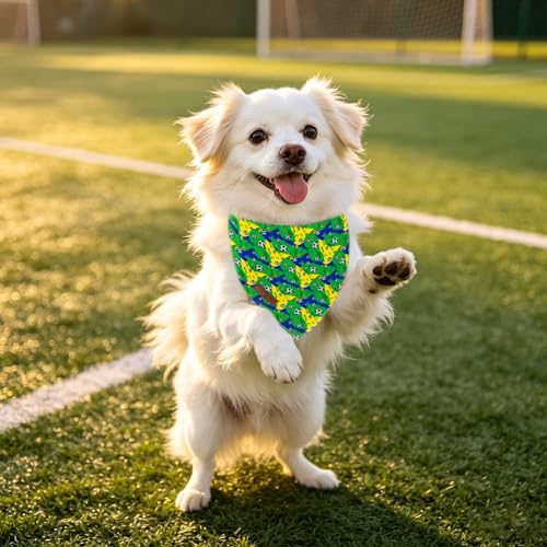 Summer Football Dog Bandana (Brazil Football / Large (Pack of 1))