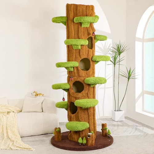 Cat Tree Tower for Large Cats All (Brown tree hole-90.55")