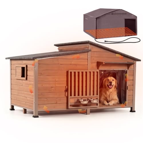 Extra Large Heated Dog House Insulated Dog Shelter Weatherproof