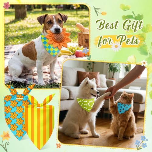 50 Pcs Cartoon Dog Bandana Bulk for Hippie Paw Print Flower Adventure Cute Soft Triangle Dog Bibs Summer Theme Birthday Party Supplies for Small Medium Large Costume 25.6 x 17.7 x 17.7 Inch (Cartoon Dog / 25.6 x 17.7 x 17.7 Inch)