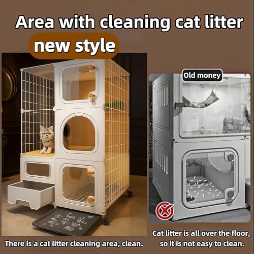 Indoor cat cage with Litter Box (28″(L) x18.2″(W) x46.2″(H))