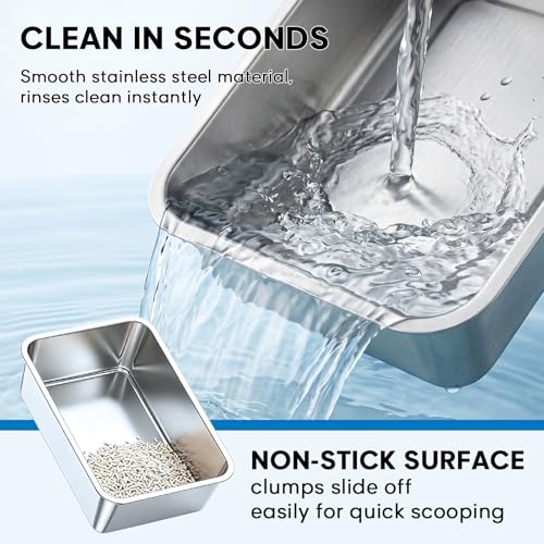 Stainless Steel Cat Litter Box with Lid (Slate)
