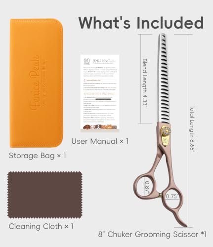 Thinning Shears for Dogs and Cats Rose Gold Pet Grooming Scissors Chunkers Shears 440C Stainless Steel Professional Dog Trimming Scissors 8'' (Chunker / 8")