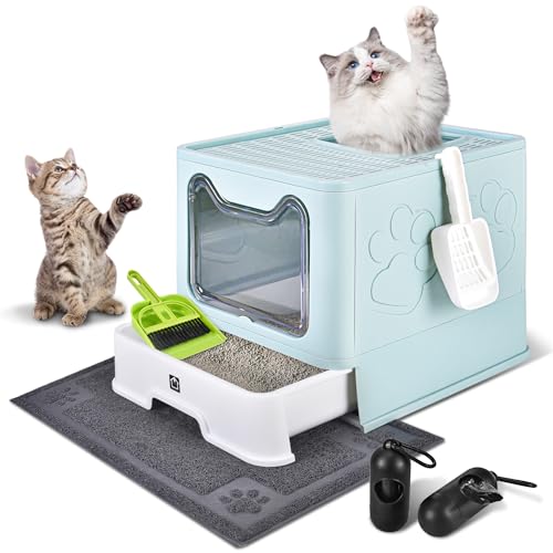 Covered Cat Litter Box (Baby Blue)
