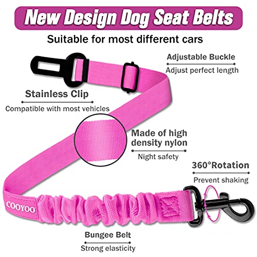Dog Seat Belt (Set 02-Black+Pink)