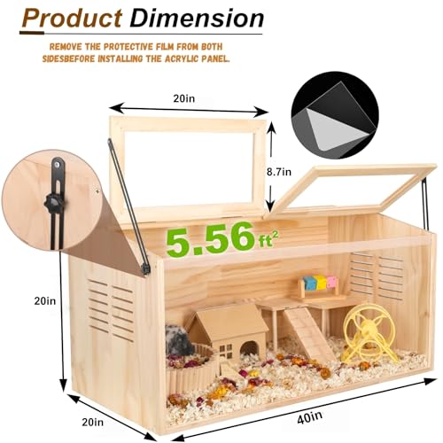 Wooden Hamster Cage (40.0"L x 20.0"W x 20.0"H)