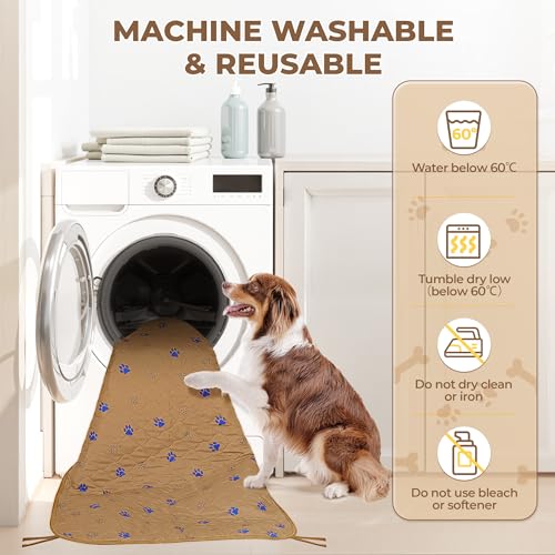 Washable Dog Pee Pads (Brown / 36*41 Inch (Pack of 2))