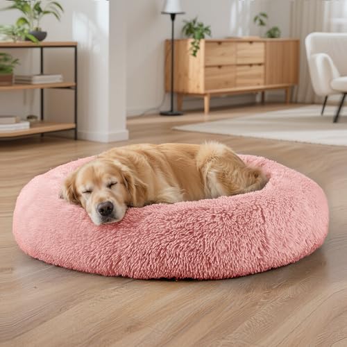 Dog Beds Large Sized Dog and Cats (Pink / 32.0"L x 32.0"W x 8.0"Th)