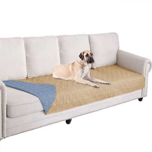 Waterproof Dog Bed Blankets Cover for Bed Couch Sofa Reversible (30x80 Inch (Pack of 1) / Sand+stoneblue)