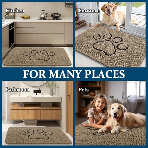 Dog Door Mat for Muddy Paws 40x32 (Tan / 40" X 32")