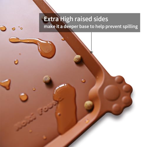Silicone Pet Food Tray (19" x 12" / Caramel)