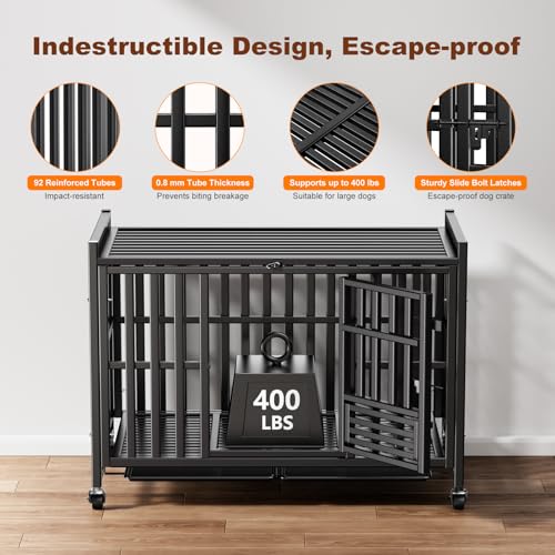 Heavy Duty Dog Crate (42.0"L x 25.0"W x 37.0"H)