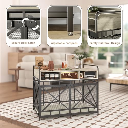 Dog Crate Furniture (48"L x 27.6"W x 36"H / Grey)